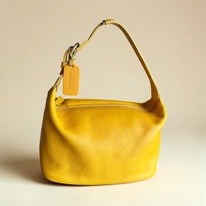Coach 4145 Vintage Legacy Mini Soho Hobo Bag Yellow Leather USA